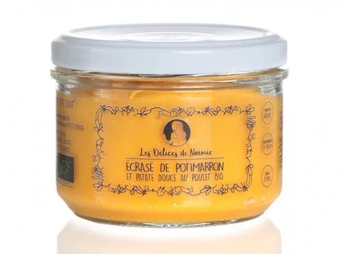 Lot de 3 Petits Pots Bio dès 8 Mois – Écrasé de Potimarron & Patate Douce au Poulet