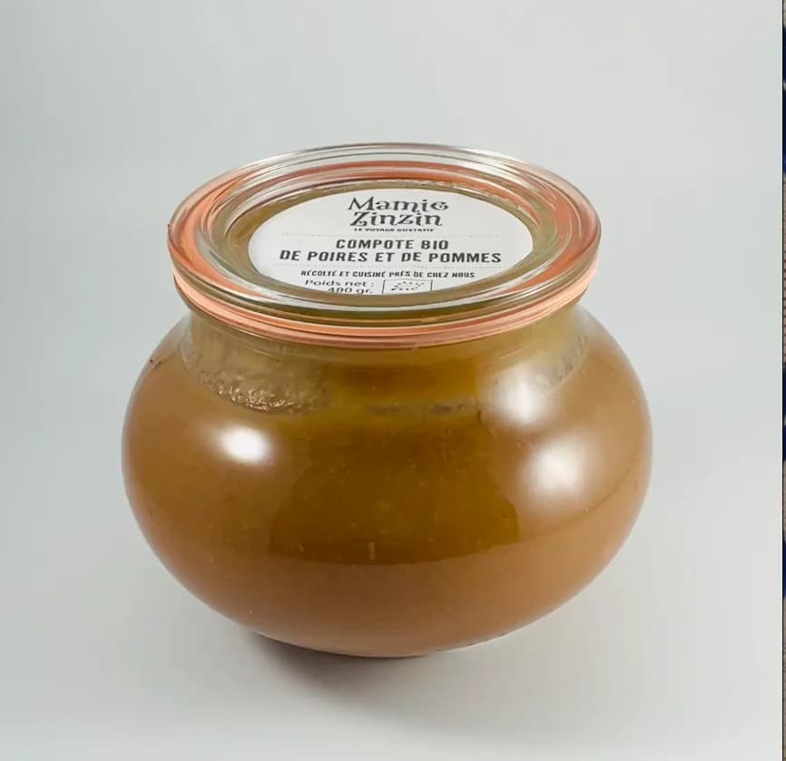 compote bio de poires et de pommes