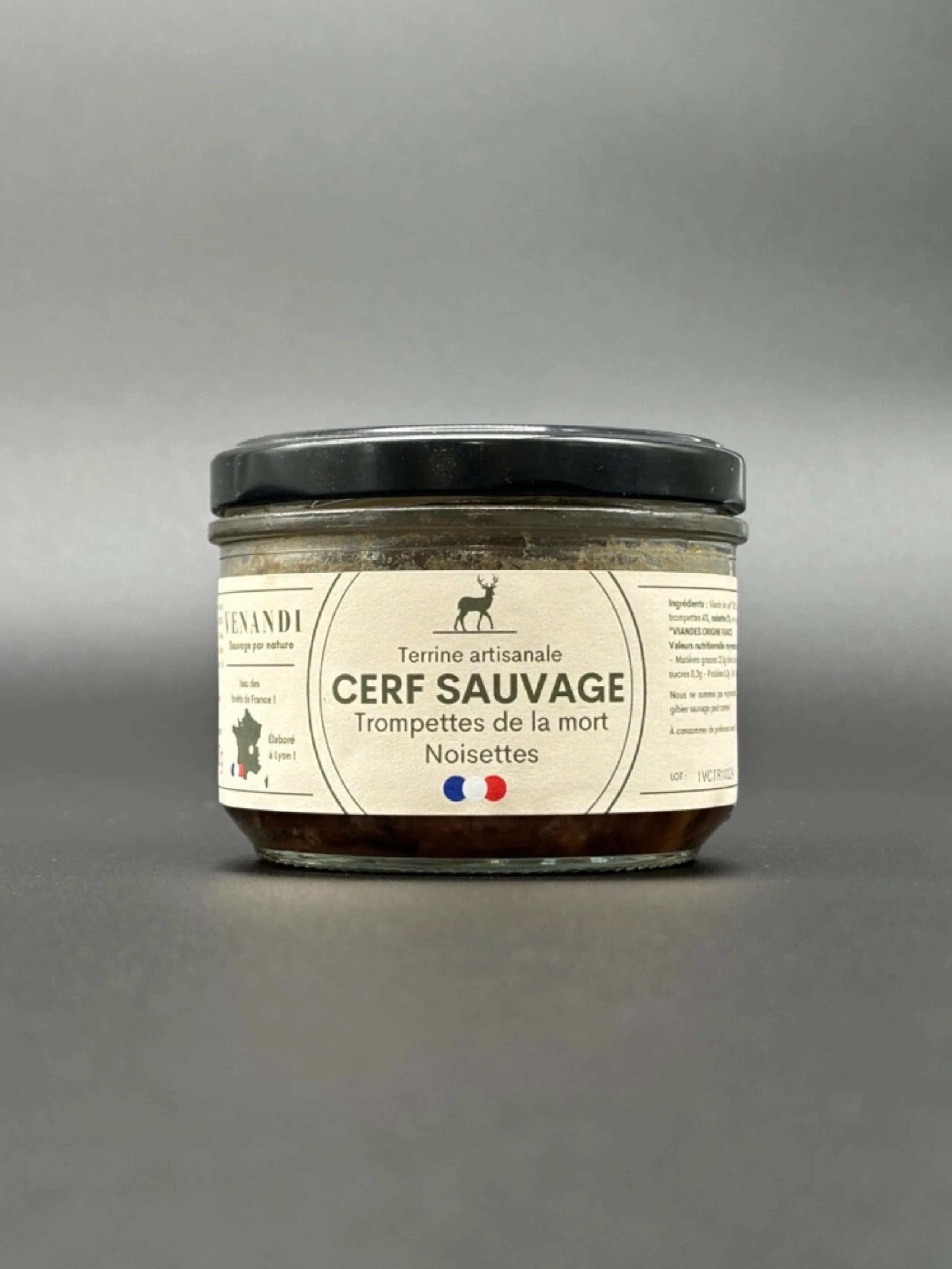 Terrine – Cerf Sauvage 100% Français / Trompettes de la mort et Noisettes