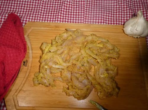 Emincé poulet mariné curry