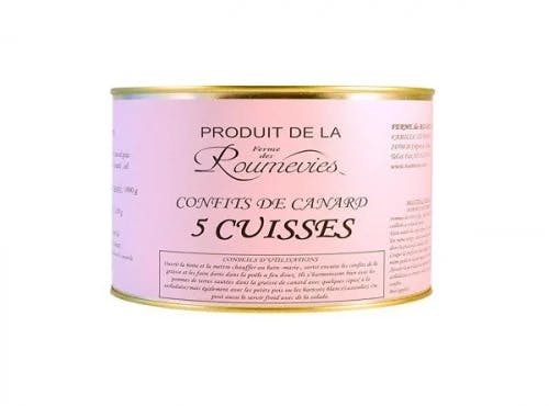 5 cuisses de canard confites 1000g