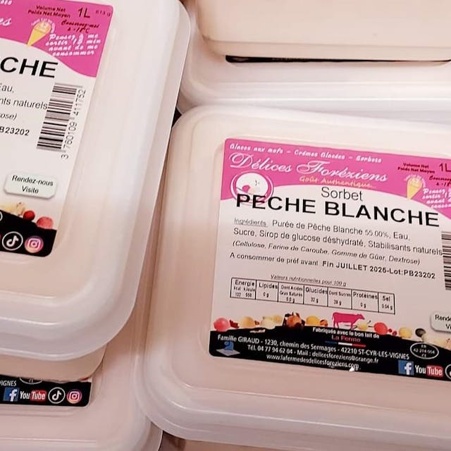 Sorbet Pêche Blanche 2.5L