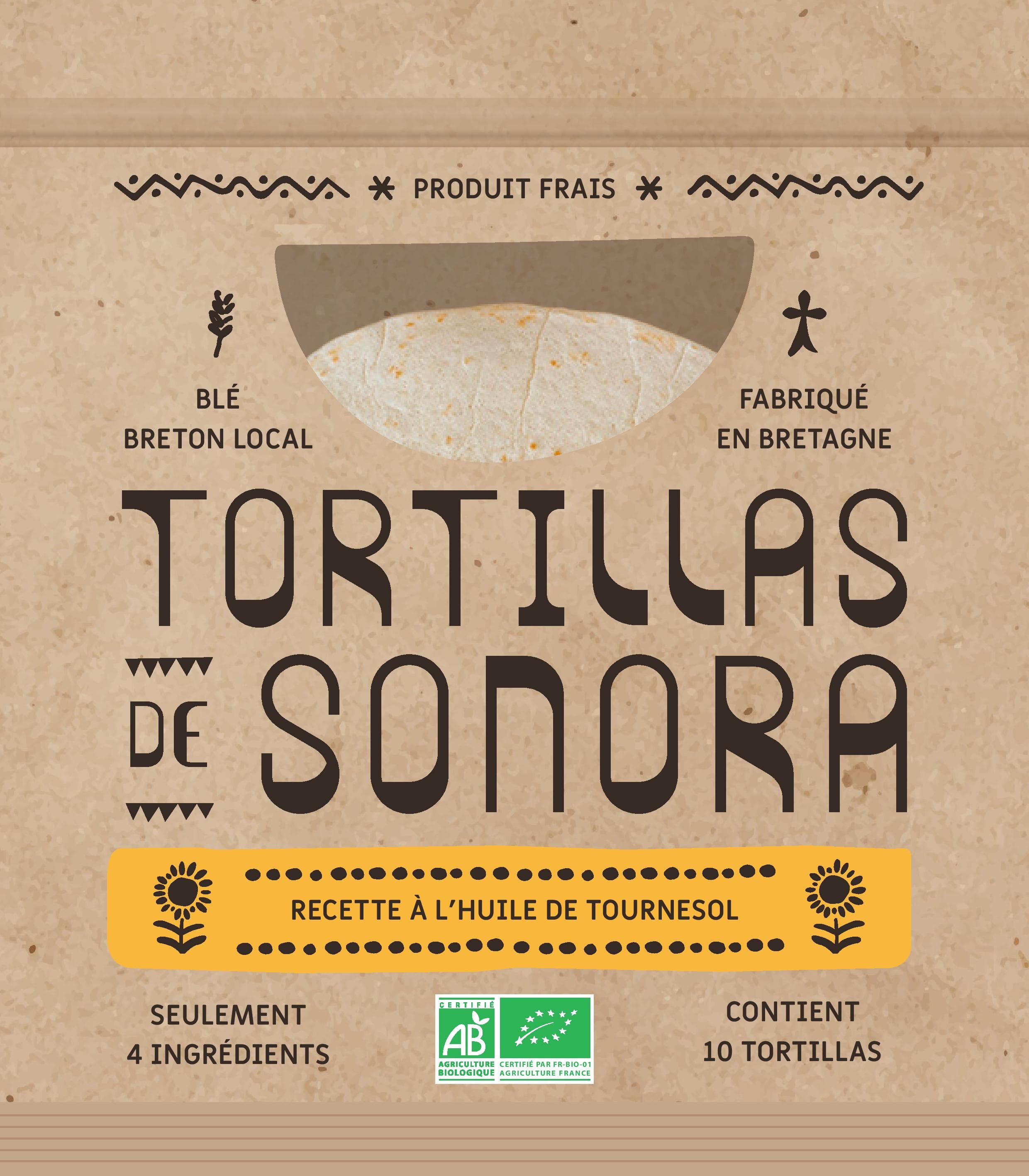 Paquet de 10 tortillas de blé bio