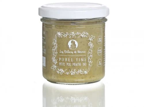 Lot de 3 Petits Pots Bio dès 6 Mois – Purée Fine de Petits Pois à la Menthe