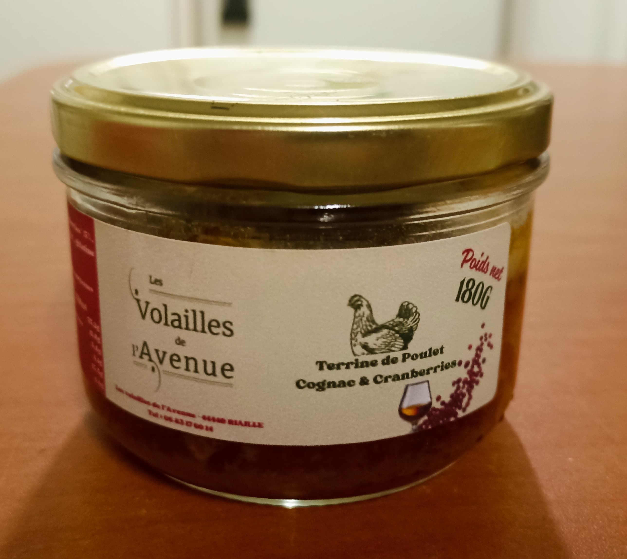 terrine de poulet au cognac et cranberries